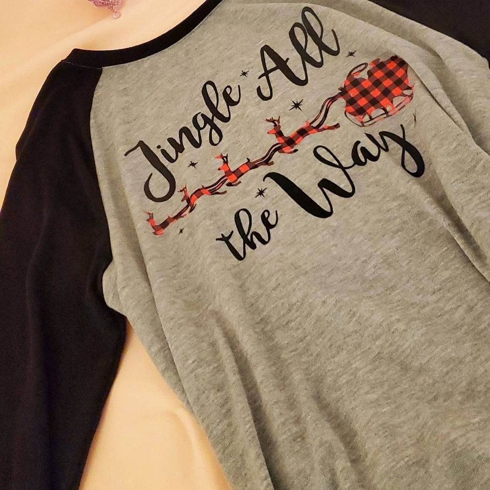 Gray and black long sleeve shirt